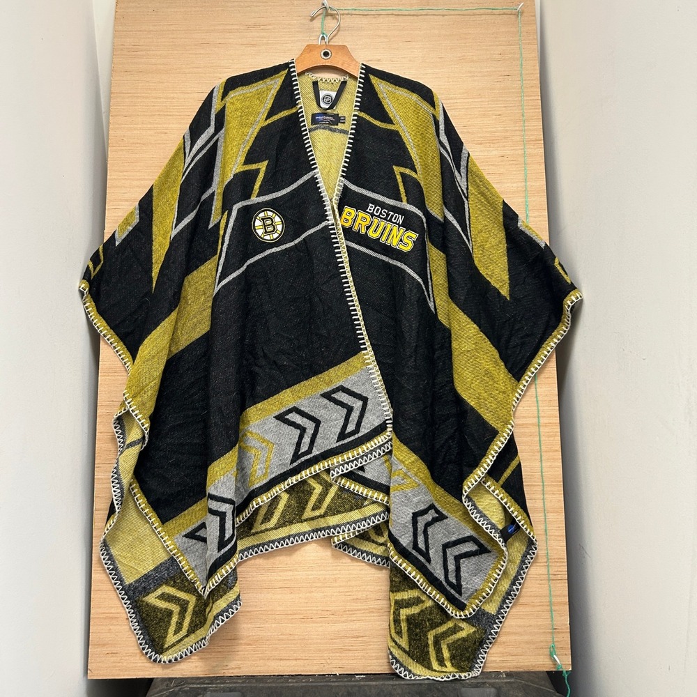 Boston Bruins NHL Little Earth Productions Poncho Cape Black Gold One Size
